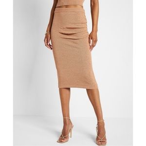 EXPRESS High Waisted Ruched Side Midi Sweater Skirt